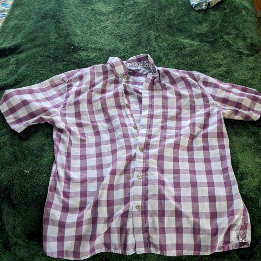 Purple plaid Van Heusen Short Sleeve shirt